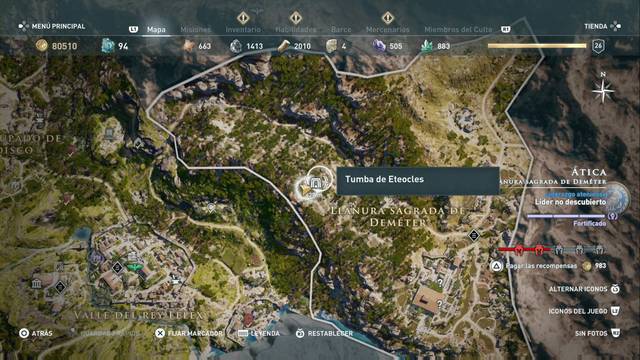 Assassin's Creed Odyssey - Tumbas - Tumba de Eteocles (Llanura sagrada de Dem‚ter, µtica)