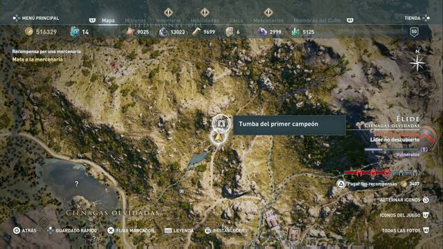 Assassin's Creed Odyssey - Tumbas - Tumba del primer campe¢n (Ci‚nagas olvidadas, lide)