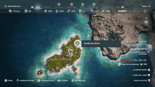 Assassin's Creed Odyssey - Tumbas - Tumba de Alceo (Cabo Atol¢n, Isla de Paros)