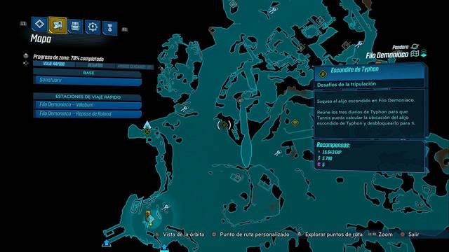 Borderlands 3 - Registros de Typhon y escondites en Pandora - Escondite de Typhon (Filo Demoniaco)