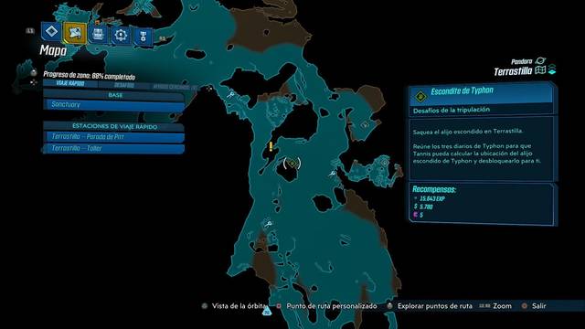 Borderlands 3 - Registros de Typhon y escondites en Pandora - Escondite de Typhon (Terrastilla)