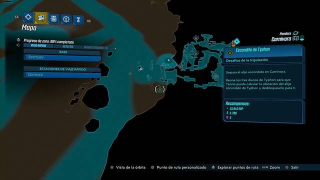 Borderlands 3 - Registros de Typhon y escondites en Pandora - Escondite de Typhon (Carnivora)