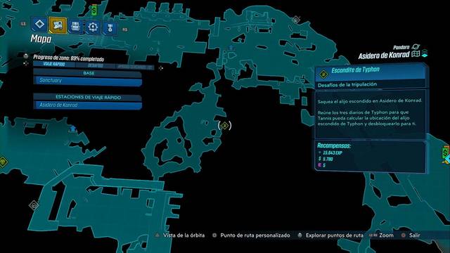 Borderlands 3 - Registros de Typhon y escondites en Pandora - Escondite de Typhon (Asidero de Konrad)