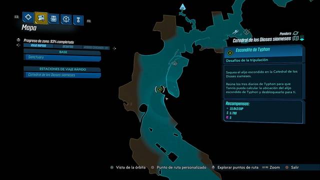 Borderlands 3 - Registros de Typhon y escondites en Pandora - Escondite de Typhon (Catedral de los Dioses siameses)