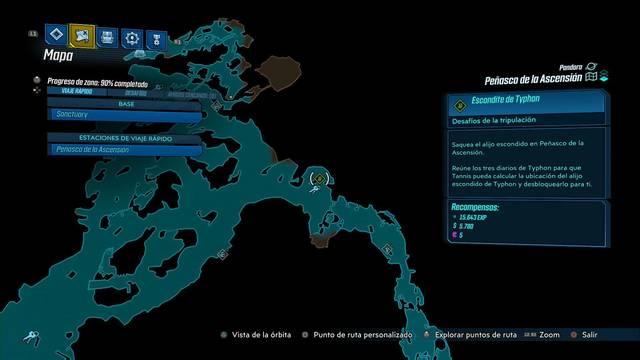 Borderlands 3 - Registros de Typhon y escondites en Pandora - Escondite de Typhon (Peasco de la Ascension)