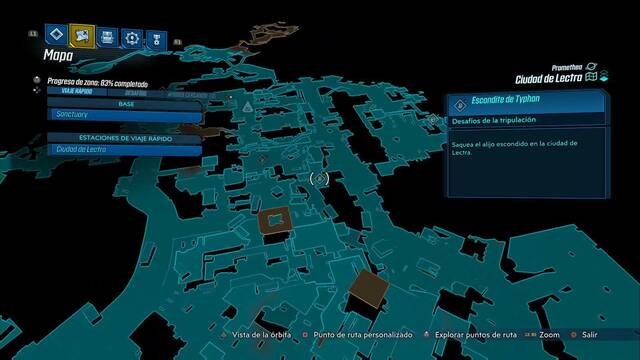Borderlands 3 - Registros de Typhon y escondites en Promethea - Escondite de Typhon (Ciudad de Lectra)