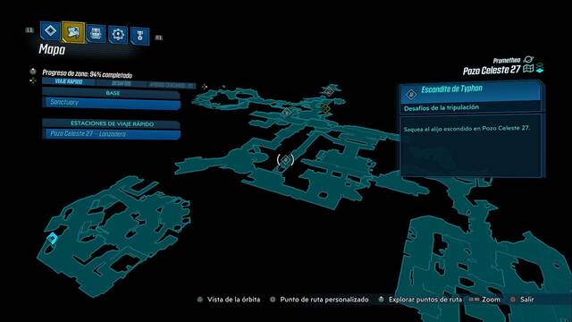 Borderlands 3 - Registros de Typhon y escondites en Promethea - Escondite de Typhon (Pozo Celeste 27)