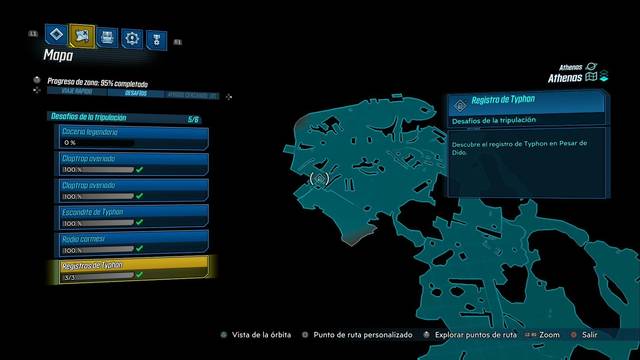 Borderlands 3 - Registros de Typhon y escondites en Athenas - Registro #02