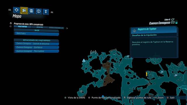 Borderlands 3 - Registros de Typhon y escondites en Eden-6 - Registro #01