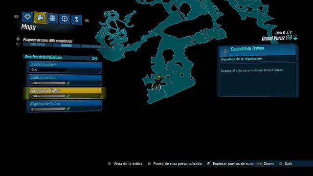 Borderlands 3 - Registros de Typhon y escondites en Eden-6 - Escondite de Typhon (Dosel Voraz)