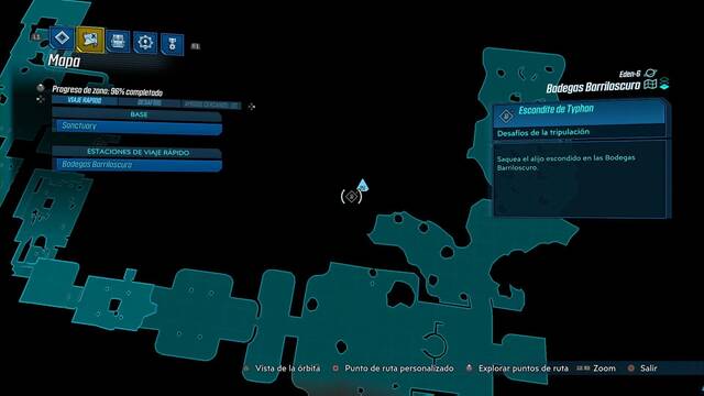 Borderlands 3 - Registros de Typhon y escondites en Eden-6 - Escondite de Typhon (Bodegas Barriloscuro)