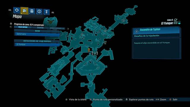 Borderlands 3 - Registros de Typhon y escondites en Eden-6 - Escondite de Typhon (El Yunque)