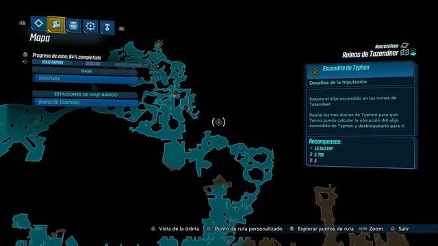 Borderlands 3 - Registros de Typhon y escondites en Nekrotafeyo - Escondite de Typhon (Ruinas de Tazendeer)