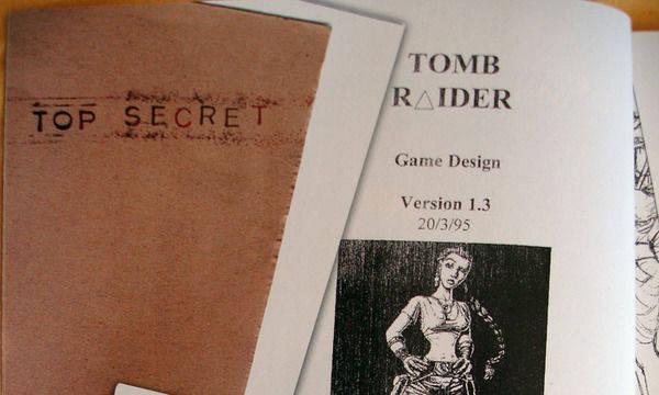 Documentos de una de las primeras versiones de Tomb Raider -