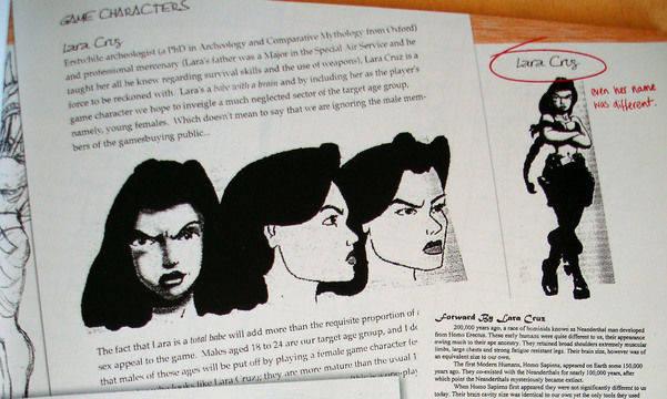 Documentos de una de las primeras versiones de Tomb Raider -