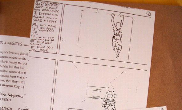 Documentos de una de las primeras versiones de Tomb Raider -
