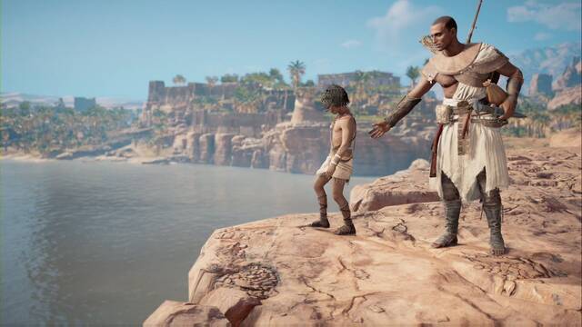 Assassin Creed Origins - El Falso Oráculo - Lleva a Khemu a Punta Halma - Padre e hijo