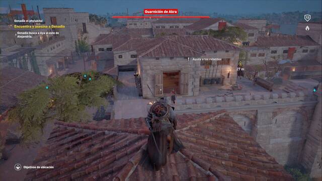 Assassin Creed Origins - Aya - Genadio el phylakitai - Estar en un lugar alto da ventaja