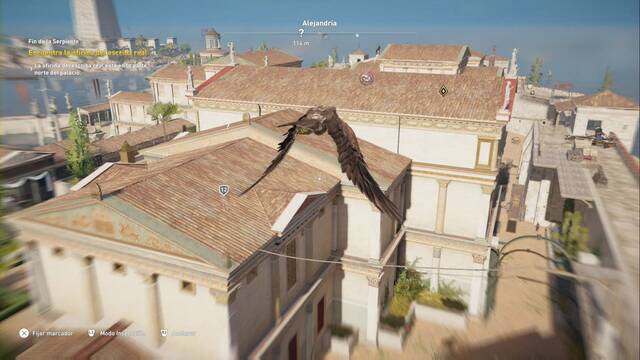 Assassin Creed Origins - Aya - Fin de la serpiente - Senu marcando el objetivo