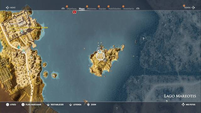 Assassin Creed Origins - Misión secundaria: El sabor de su picadura - Ve a la isla