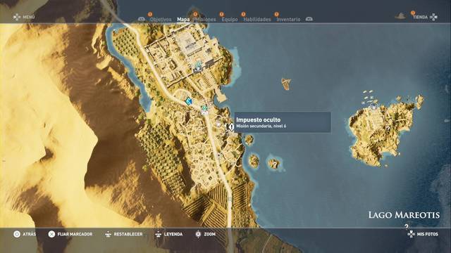 Assassin Creed Origins - Misión secundaria: Impuesto oculto - Ubicación