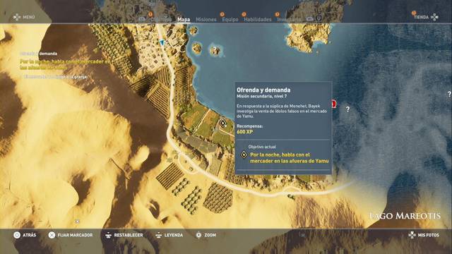 Assassin Creed Origins - Misión secundaria: Ofrenda y demanda - Ve a la granja de noche