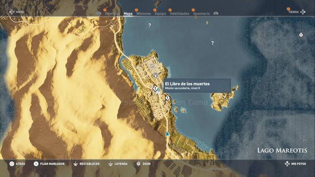 Assassin Creed Origins - Misión secundaria: El libro de los muertos - Ubicación