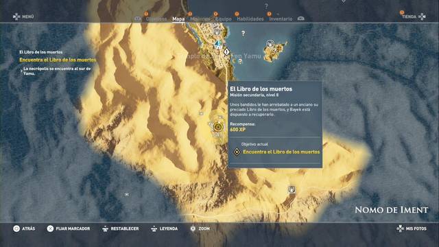 Assassin Creed Origins - Misión secundaria: El libro de los muertos - Objetivo