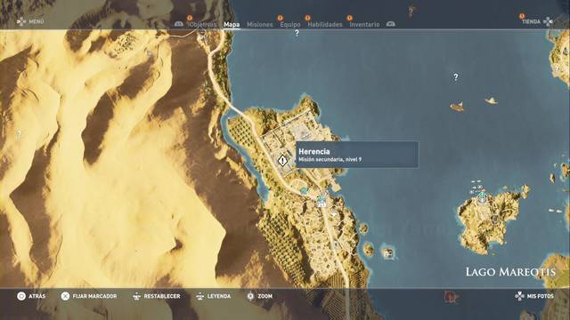 Assassin Creed Origins - Misión secundaria: Herencia - Ubicación