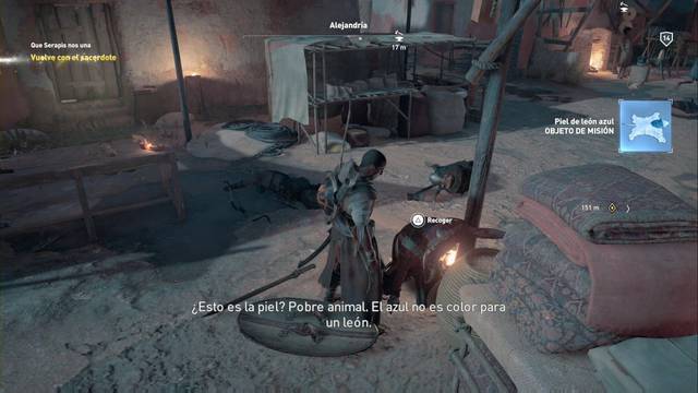 Assassin Creed Origins - Misin secundaria: Que Serapis nos una - Coge la piel