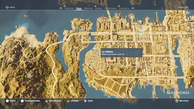 Assassin Creed Origins - Misin secundaria: La odisea - Ubicacin (de noche)