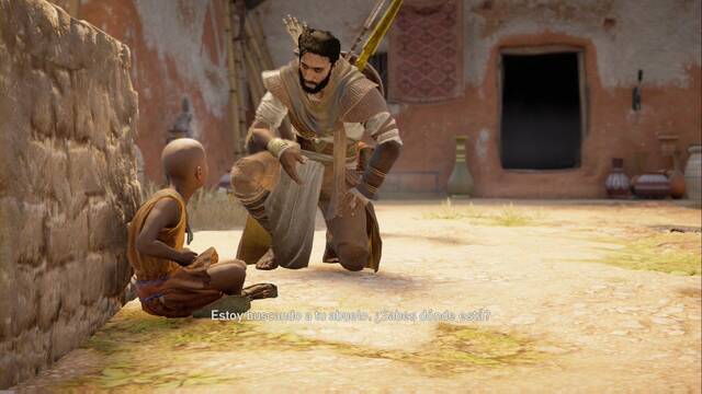 Assassin Creed Origins - La mordedura del Escarabajo - Bayek habla con el nieto de Ghupa