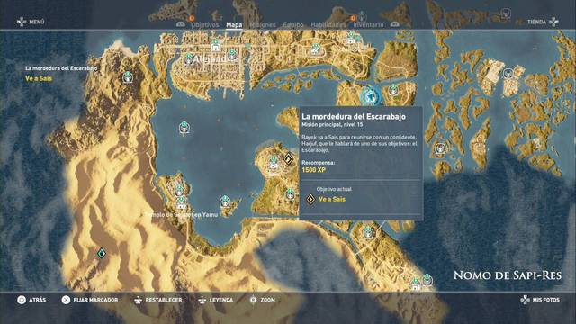 Assassin Creed Origins - La mordedura del Escarabajo - Ubicación