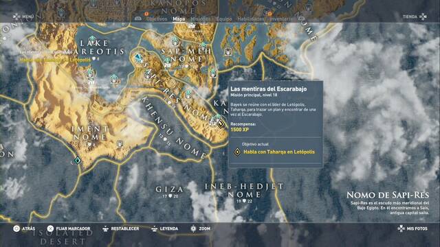 Assassin Creed Origins - Las mentiras del Escarabajo - Ubicación