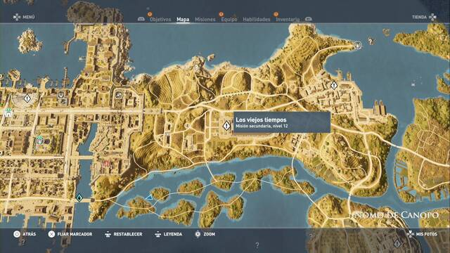 Assassin Creed Origins - Misión secundaria: Los viejos tiempos - Ubicación