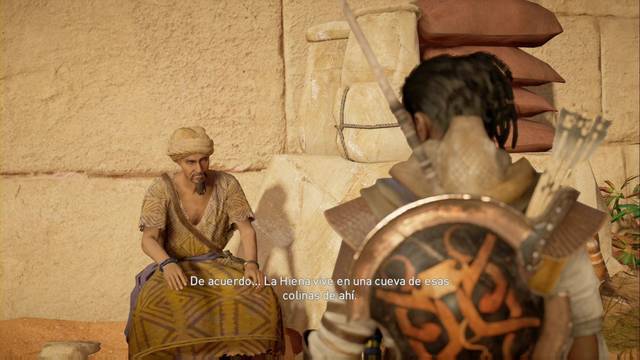 Assassin Creed Origins - La Hiena - Mered dice dónde está la Hiena