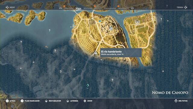 Assassin Creed Origins - Misión secundaria: El río hambriento - Ubicación