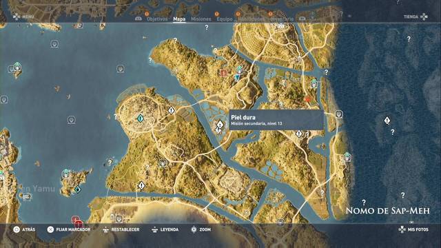 Assassin Creed Origins - Misión secundaria: Piel dura - Ubicación