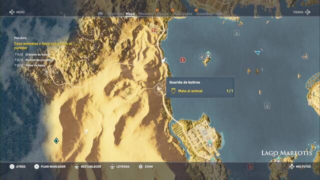 Assassin Creed Origins - Misión secundaria: Piel dura - Guarida de buitres