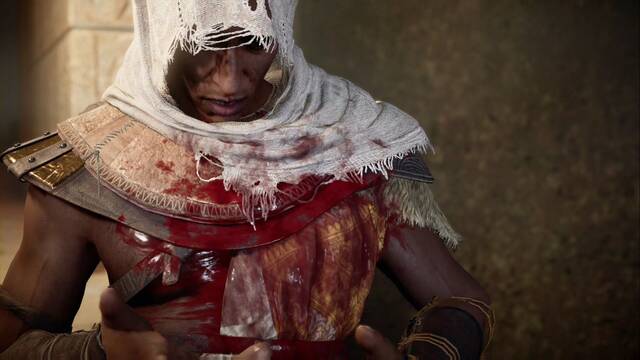 Assassin Creed Origins - La máscara del Lagarto - Bayek, ensangrentado