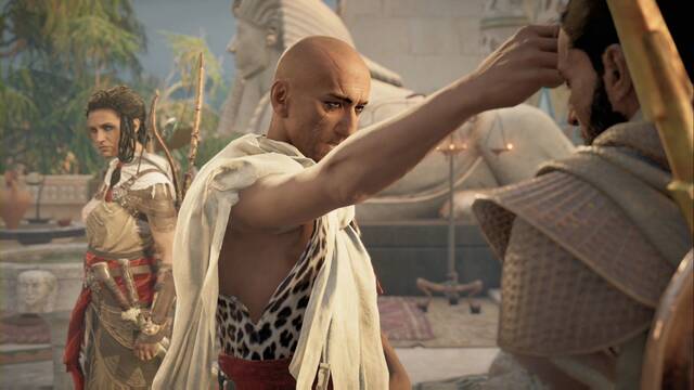 Assassin Creed Origins - El rostro del Lagarto - El sacerdote desea suerte a Bayek