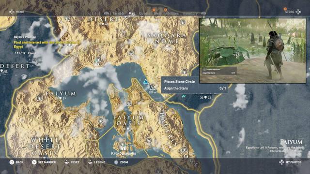 Assassins Creed Origins - Crculos de Piedras - Fayn: Piscis - Localizacin