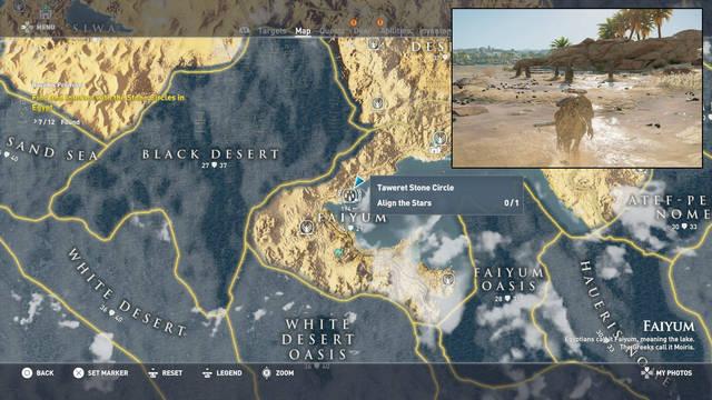 Assassins Creed Origins - Crculos de Piedras - Fayn: Taweret - Localizacin