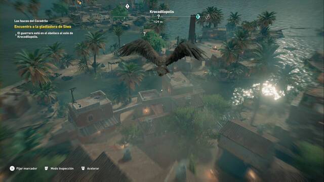 Assassin Creed Origins - Las fauces del Cocodrilo - La gladiadora est junto al obelisco