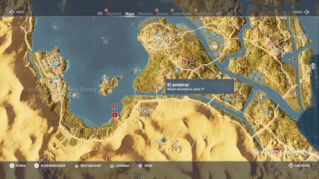 Assassin Creed Origins - Misión secundaria: El avestruz - Ubicación