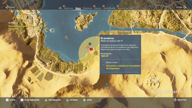 Assassin Creed Origins - Misión secundaria: El avestruz - Ubicación
