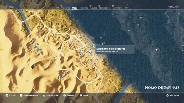 Assassin Creed Origins - Misión secundaria: El lamento de los obreros - Ubicación