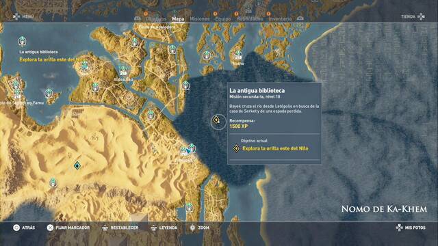 Assassin Creed Origins - Misión secundaria: La antigua biblioteca - Ubicación