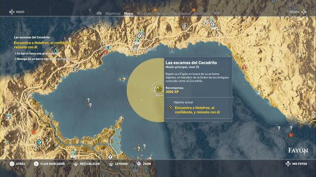 Assassin Creed Origins - Las escamas del Cocodrilo - Hotefres se esconde en el agua