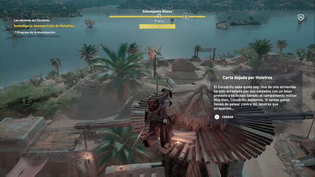 Assassin Creed Origins - Las escamas del Cocodrilo - La carta de Hotefres